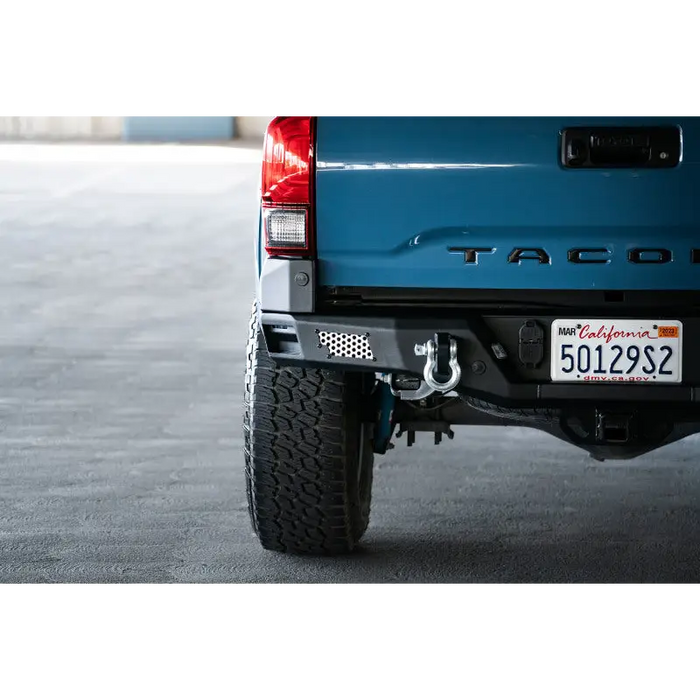 Blue Toyota Tacoma MTO Series Rear Bumper, black and white bumpers