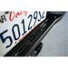 Close up of motorcycle license plate on DV8 Offroad Toyota Tacoma MTO Series rear bumper