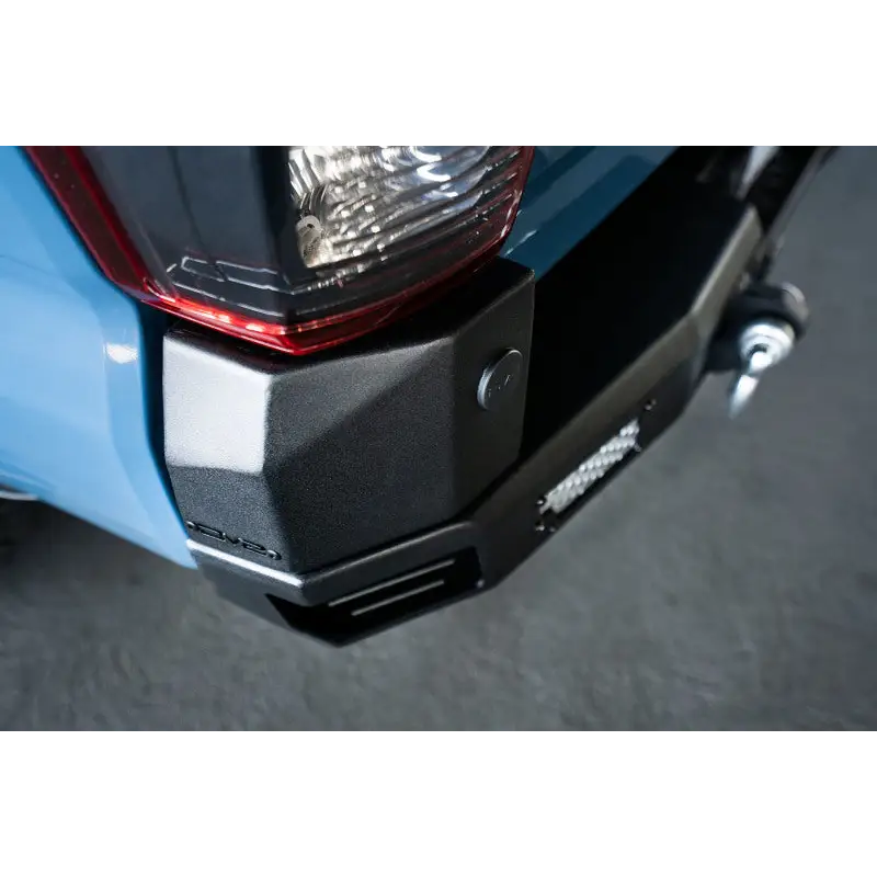 Blue Motorcycle with Black Bumper - DV8 Offroad MTO Series Rear Bumper for Toyota Tacoma