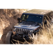 Jeep Gladiator JT driving through dirt with cowl light bar bracket.