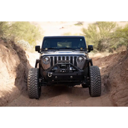 DV8 Offroad Jeep Gladiator JT Cowl Light Bar Bracket driving down dirt road