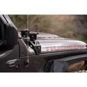 DV8 Offroad Jeep Gladiator JT Cowl Light Bar Bracket with front end light bar.