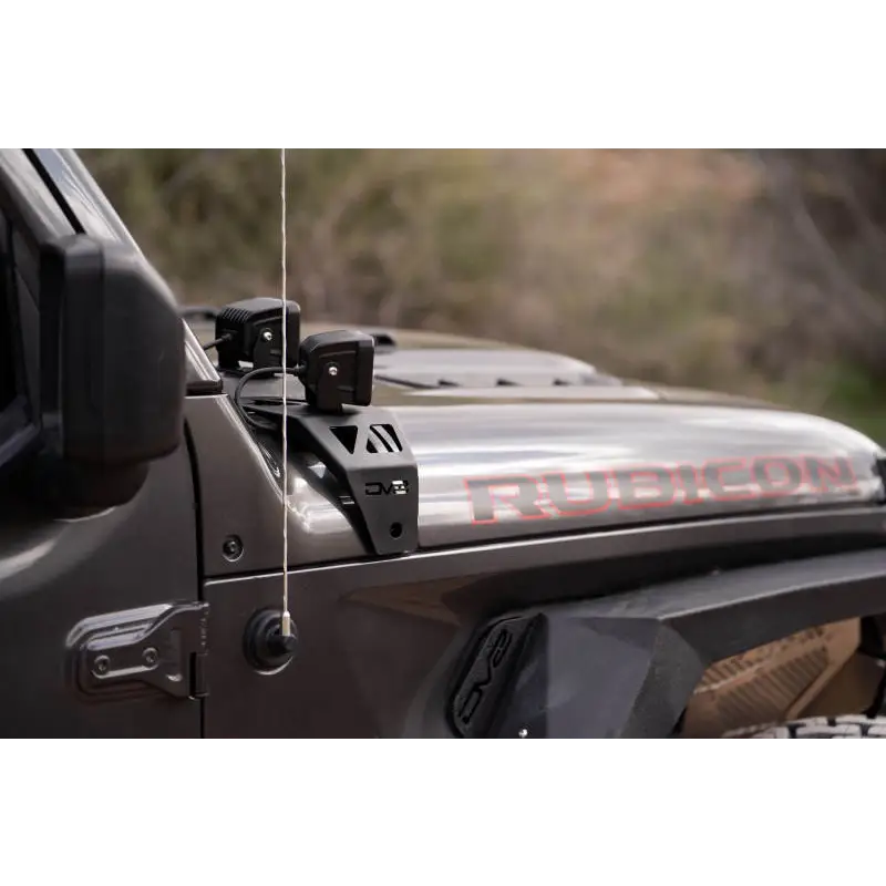 DV8 Offroad Jeep Gladiator JT Cowl Light Bar Bracket with front end light bar.