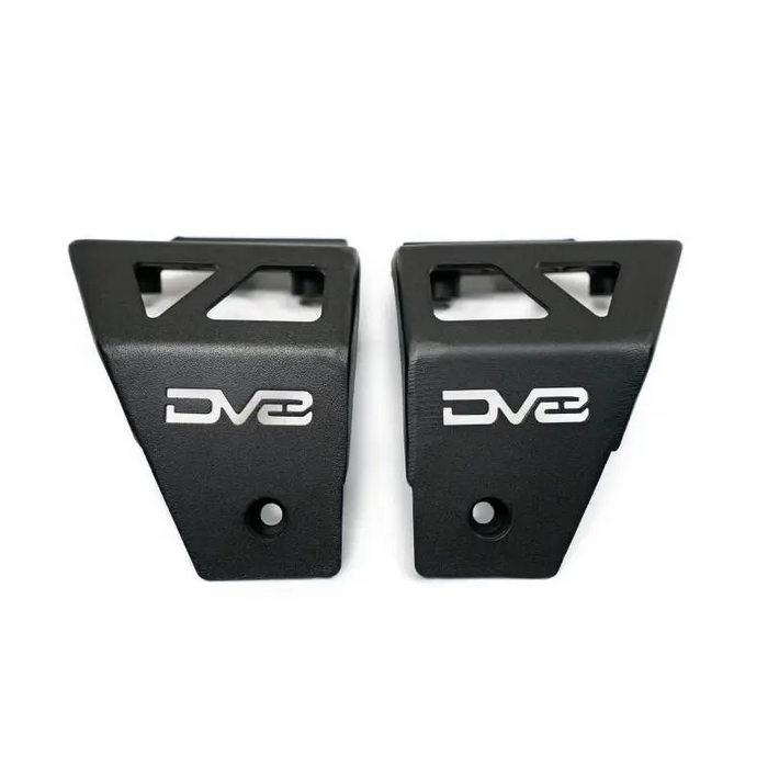 DV8 Offroad black plastic door handles for Jeep Gladiator JT displayed on the DV2 with cowl light bracket.