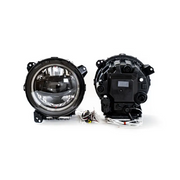 DV8 Offroad LED fog lights for Jeep Wrangler on white background