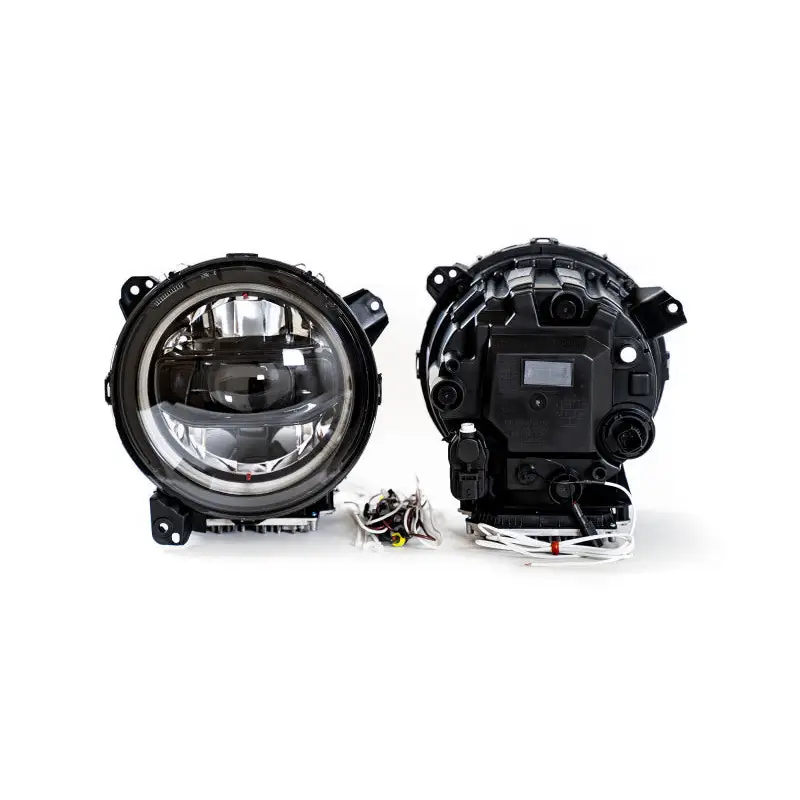 DV8 Offroad LED fog lights for Jeep Wrangler on white background