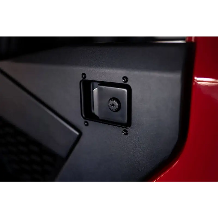 Red car door handle on DV8 Offroad 18-22 Jeep Wrangler JL/JT Spec Series Half Doors - Front Set.