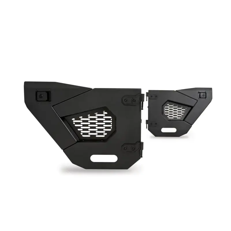 Black aluminum rear bumper for DV8 Offroad 18-22 Jeep Wrangler JL/JT Spec Series Half Doors - Rear Set.