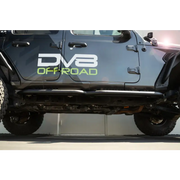 DV8 Offroad Jeep Wrangler JL 4 Door Body/Pinch Weld Mounted Step - Black Jeep with White Decal