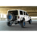 White Jeep with Blue Wheels and Tires on DV8 Offroad 18-23 Wrangler JL FS-7 Series Rear Bumper