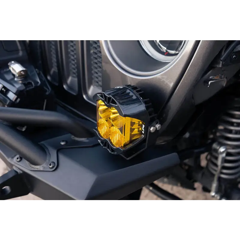 Black and yellow ATV front end on DV8 Offroad Spec Series Front Bumper