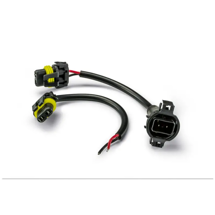 DV8 Offroad LED fog lights wire harness with yellow connector.