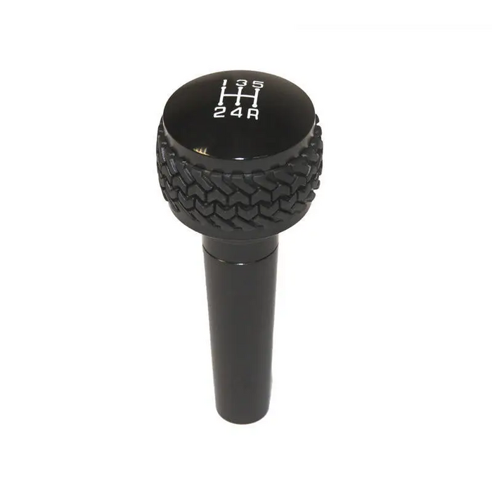 Black shift knob with white logo for Jeep Wrangler TJ 5-speed shifter