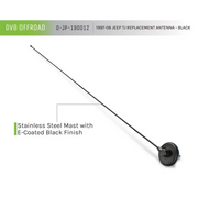 DV8 Offroad 1997-06 Jeep TJ Replacement Antenna Black - black metal detector on white background