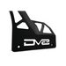 Black vehicle with EVG logo next to DV8 Offroad 20-22 Jeep JL 392 & JT Mojave A-Pillar Light Bar Mount
