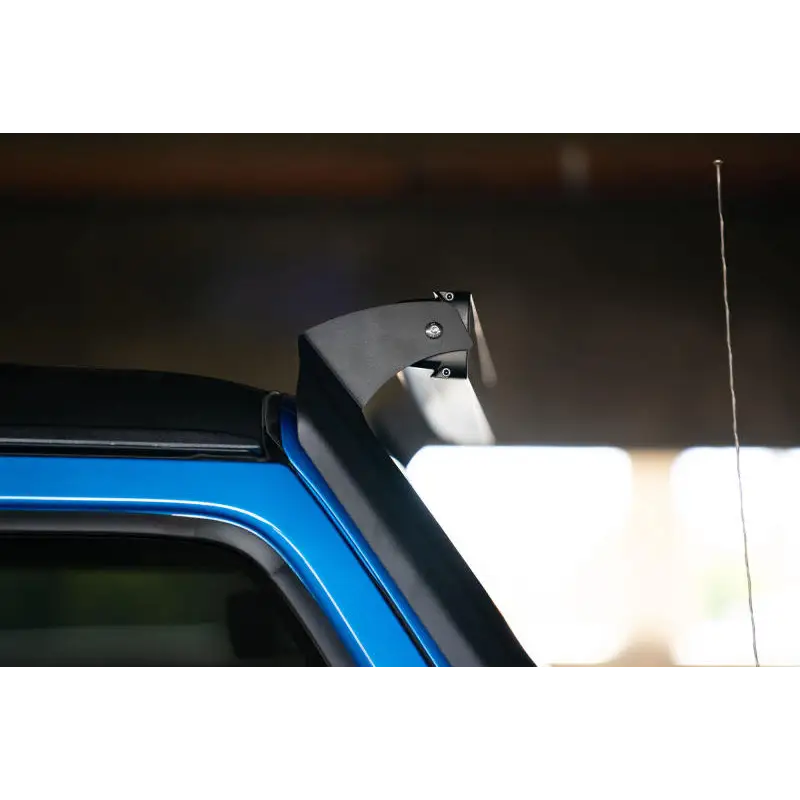 DV8 Offroad 20-22 Jeep JL 392 & JT Mojave A-Pillar Light Bar Mount with open car window and handle