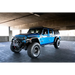 DV8 Offroad A-Pillar Light Bar Mount for Jeep JL 392 & JT Mojave parked in lot with blue paint job