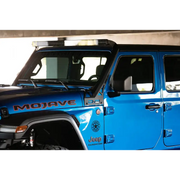 Blue and black/white top Jeep with DV8 Offroad A-Pillar Light Bar Mount