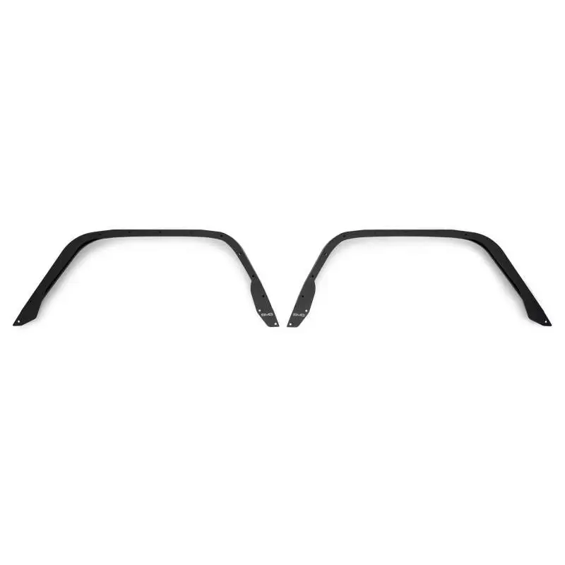 Black plastic eye glasses displayed on DV8 Offroad 20-23 Jeep Gladiator JT Slim Fender Flares.