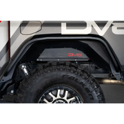 Close-up of truck with big tire on DV8 Offroad slim fender flares
