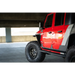 Red Jeep Gladiator JT slim fender flares with black and white bumpers