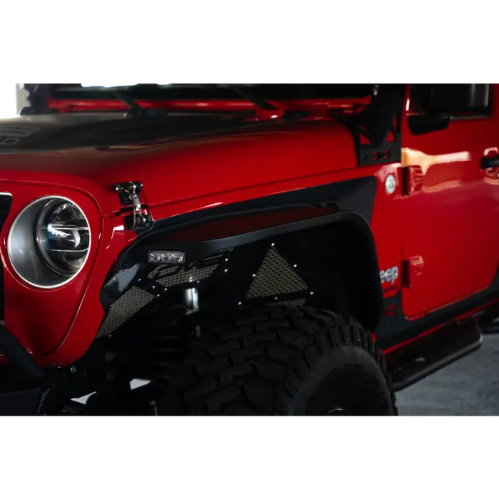 Red Jeep Gladiator JT with slim fender flares