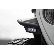 Close up of motorcycle front bumper light on DV8 Offroad 20-23 Jeep Gladiator JT Spec Series Fender Flares