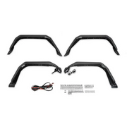 Black front bumpers with red wire from DV8 Offroad Spec Series Fender Flares