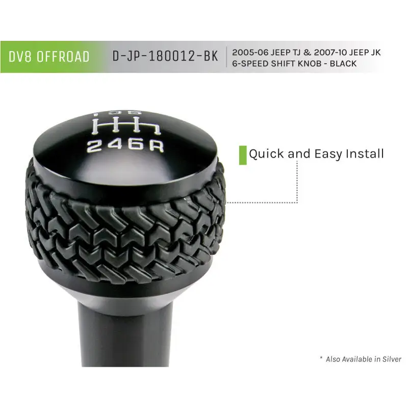 DV8 Offroad 6-Speed Shift Knob with Black Tire Pattern
