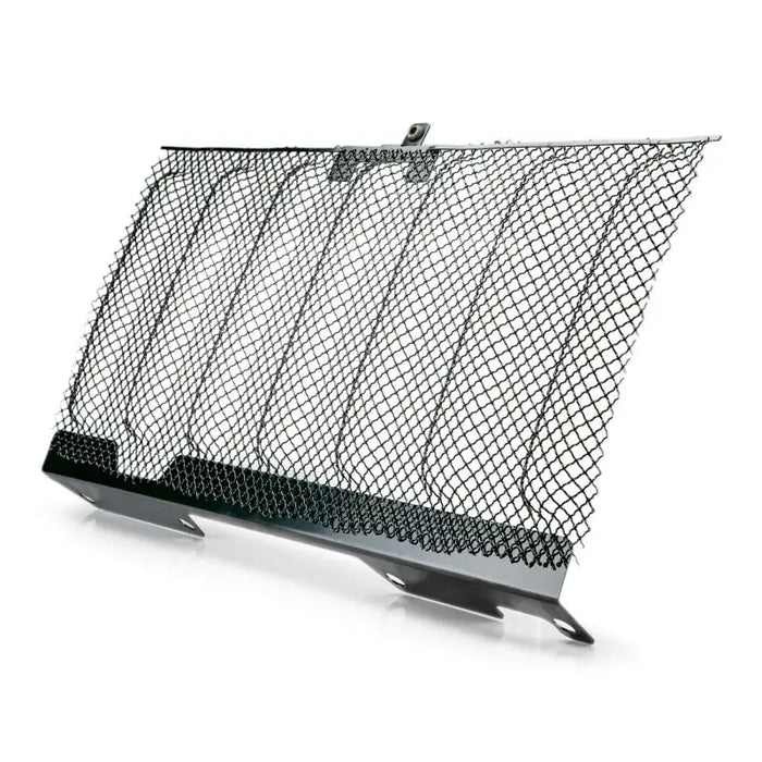 Black metal mesh grille for Jeep Wrangler on white background