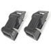 Black plastic door latches for DV8 Offroad Jeep Wrangler hood catch system.