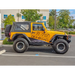 Yellow Jeep with black top and tires: DV8 Offroad 2007-2018 Jeep Wrangler Armor Style Fenders
