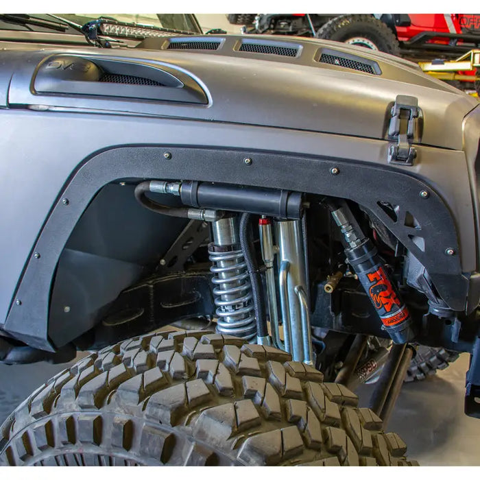 DV8 Offroad Jeep Wrangler fender delete kit with large tire