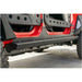 DV8 Offroad frame mounted sliders for 2007-2018 Jeep Wrangler JK (4-door) - black side steps.