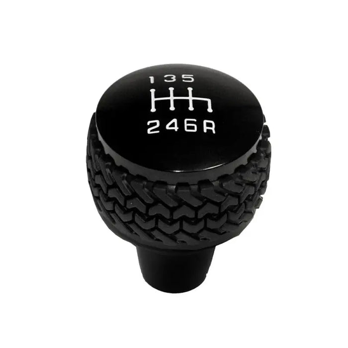 DV8 Offroad Jeep JK 6-Speed Shift Knob Black with White Logo