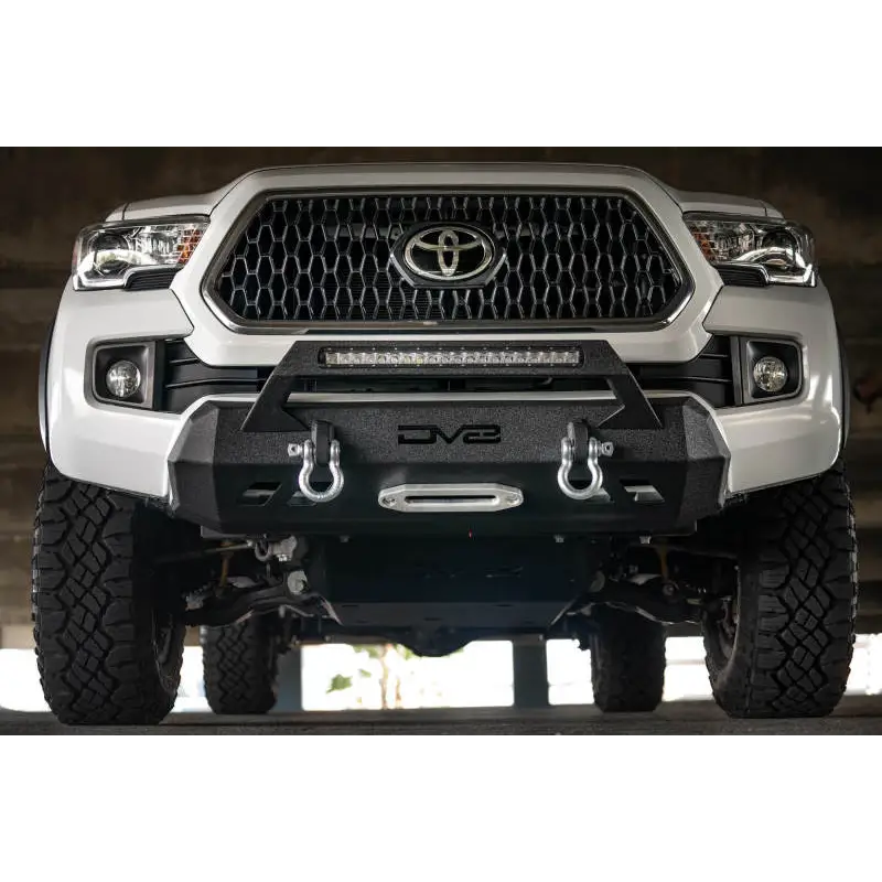 DV8 Offroad Toyota Tacoma Center Bumper - White Toyota Tacoma with Black Bumper