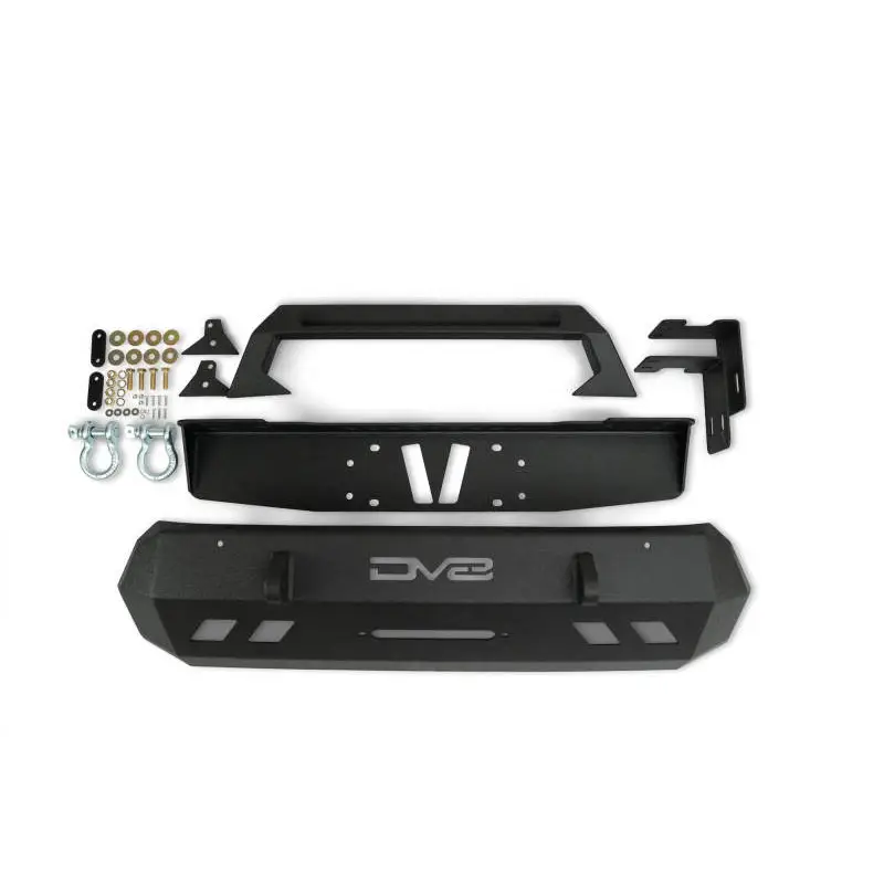 DV8 Offroad Toyota Tacoma Center Bumper - Black Front Bumper on White Background