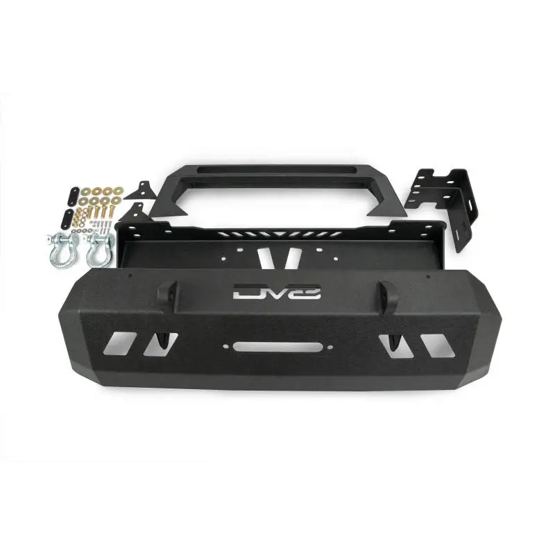 DV8 Offroad Toyota Tacoma Center Bumper - Black Front Bumper with White Background