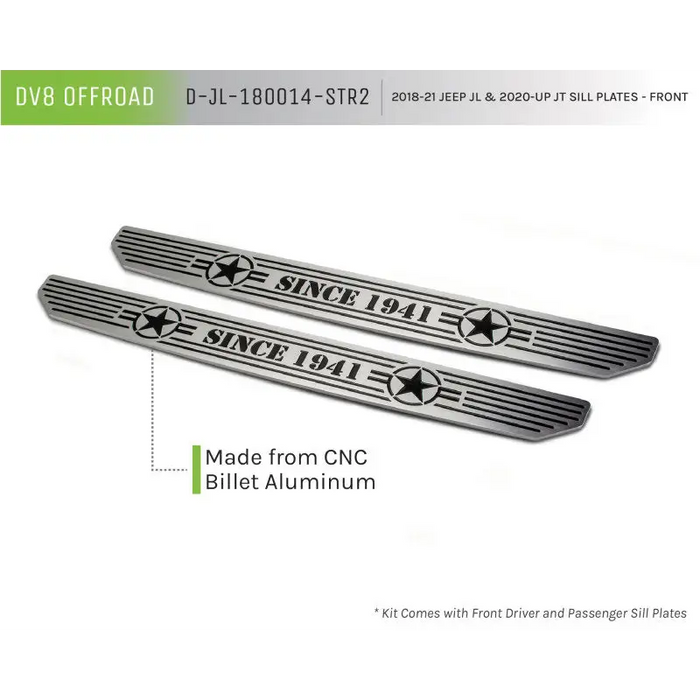Pair of chrome front bumpers for BMW displayed in DV8 Offroad 2018-2019 Jeep Gladiator JL Front Sill Plates.