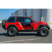 Red Jeep with black bumper and white stripe - DV8 Offroad 2018+ Jeep JL Fender Delete Kit