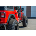 DV8 Offroad 2018+ Jeep JL Fender Delete Kit with red jeep and big tire parked in lot