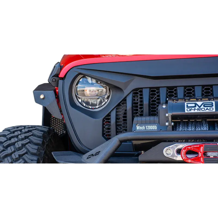 DV8 Offroad 2018+ Jeep JL/ Gladiator Angry Grill - Red Jeep with Black Bumper