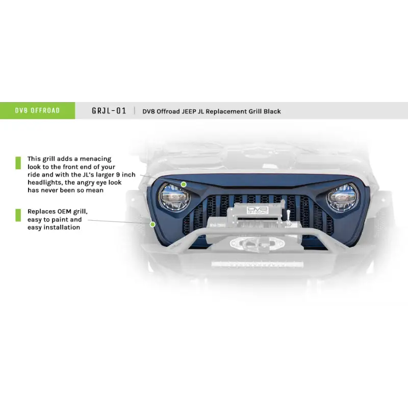 DV8 Offroad 2018+ Jeep JL/ Gladiator Angry Grill with multiple grilles