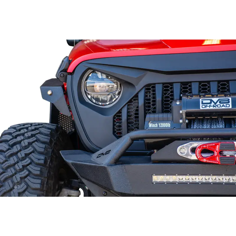 DV8 Offroad 2018+ Jeep JL/ Gladiator Angry Grill with red Jeep and black bumper