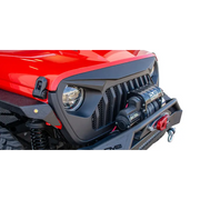 Red Jeep with DV8 Offroad Gladiator Angry Grill