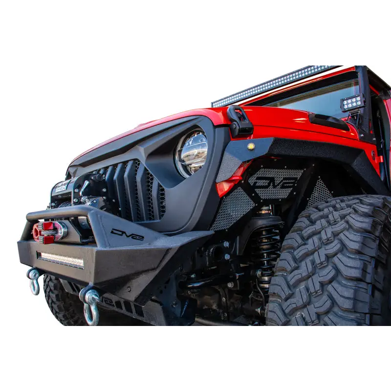 DV8 Offroad Jeep JL Gladiator Angry Grill - Red Jeep with Black Bumper