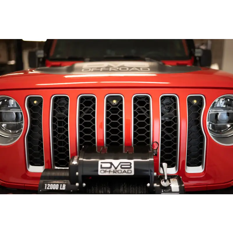DV8 Offroad 2018+ Jeep JL Grill Amber Marker Lights with Front Bumper and Bumper Bar