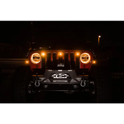 DV8 Offroad 2018+ Jeep JL Grill Amber Marker Lights with LED Jeep Light Bar