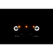 DV8 Offroad 2018+ Jeep JL Grill Amber Marker Lights - pair of headlights in the dark