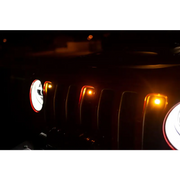 DV8 Offroad 2018+ Jeep JL Grill Amber Marker Lights with Jeep LEDs